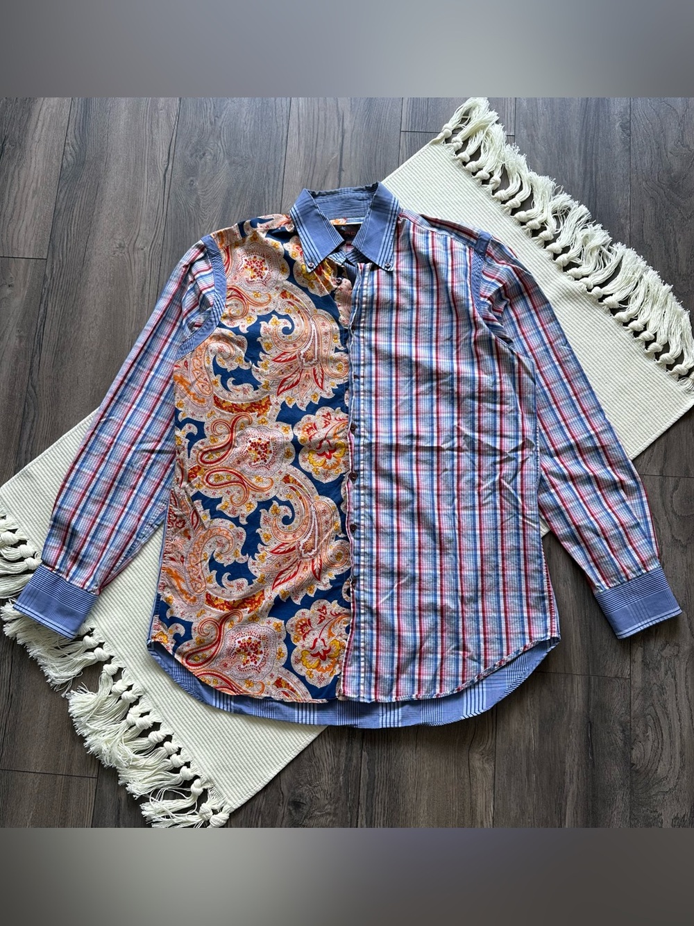 ETRO Multicolor Patchwork Paisley Plaid Button-Up Shirt